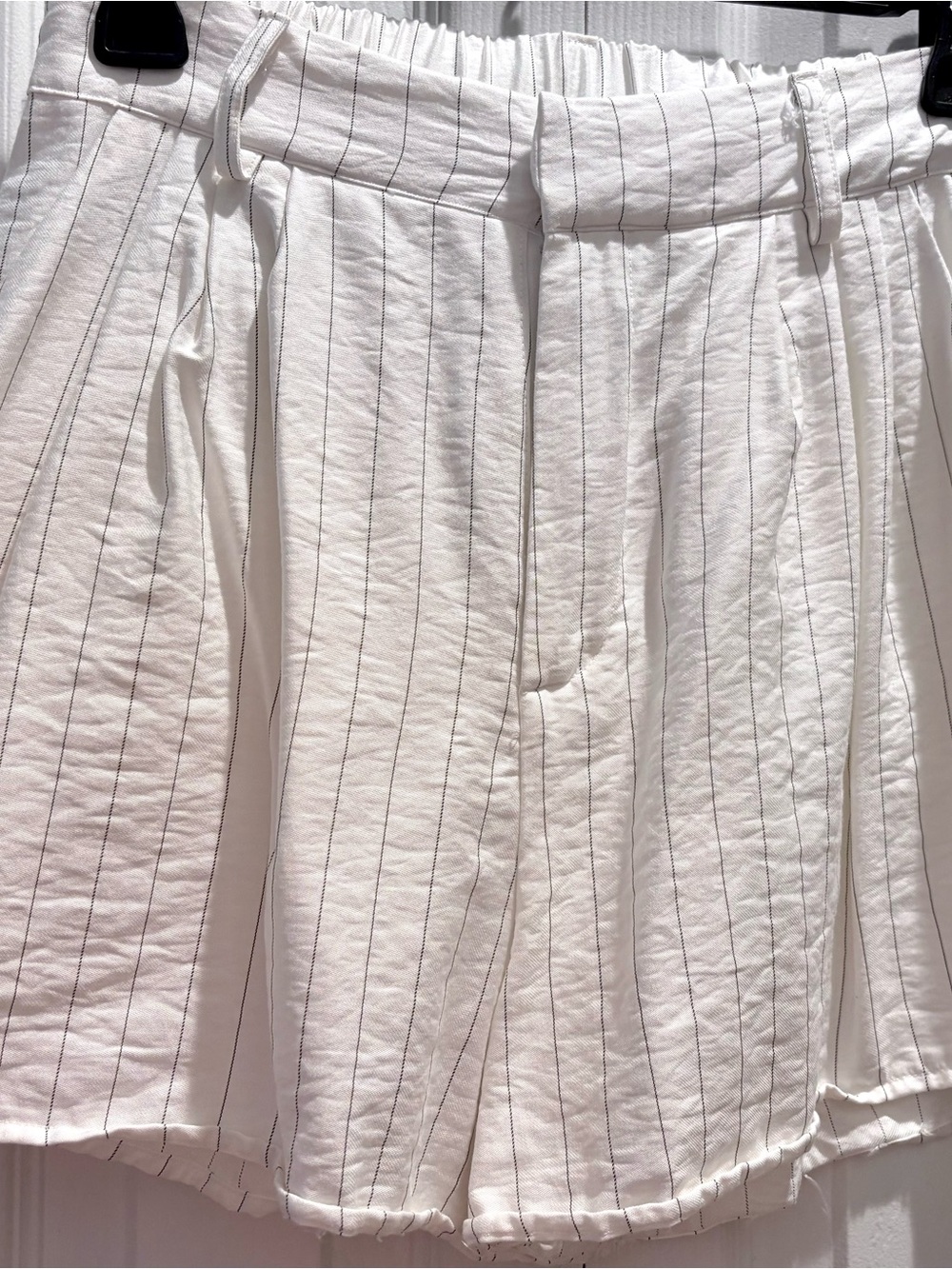 glam White Pinstripe Mini Skirt